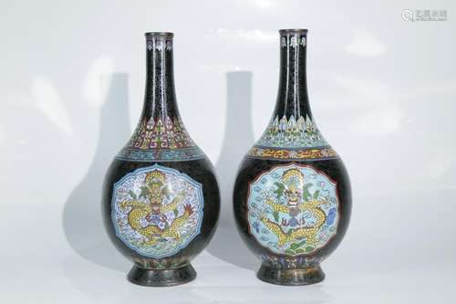 A pair of cloisonne