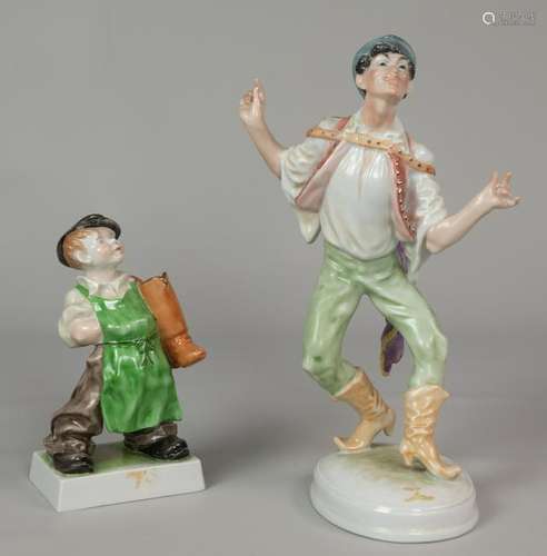 (2) Herend Porcelain Figures