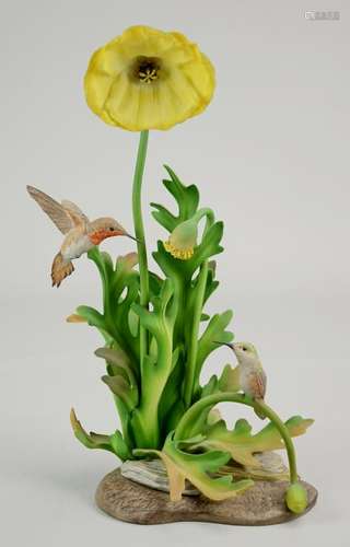 Boehm Hummingbirds Icelandic Poppy Figurine