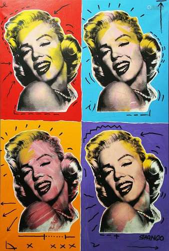 Stango, Marilyn x 4, Acrylic/C, 69.5Â x 47Â