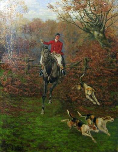 A. Cecil Boull, Hunt Scene, ca. 1898, O/C