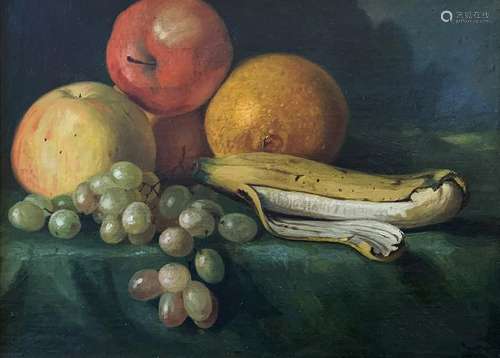 Attr. J. Francis, Still Life with Fruit, O/B, 8.5Â x