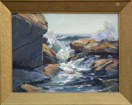 B Kes F, Among the Rocks, O/C, 12Â x 16Â, Signed LL