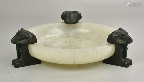 Onyx Bowl, Cast Iron Sphynx Feet