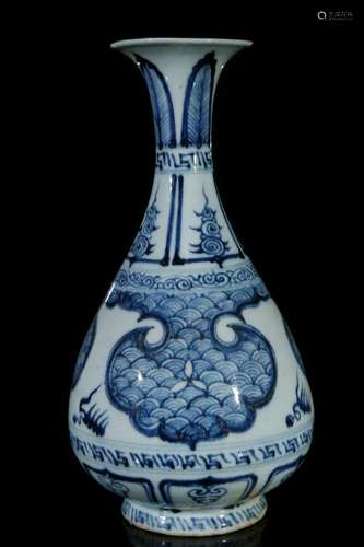 A blue and white vase