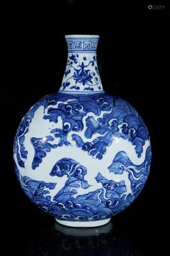 A blue and white 'dragon' vase