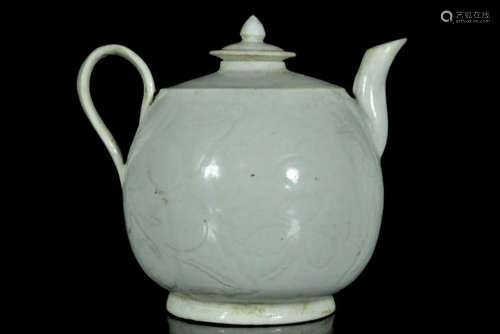 A white glaze 'flower' teapot