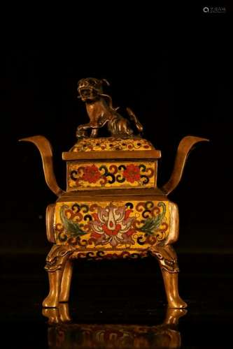 A cloisonne censer