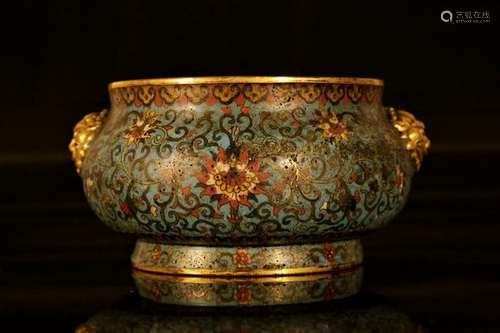 A cloisonne censer