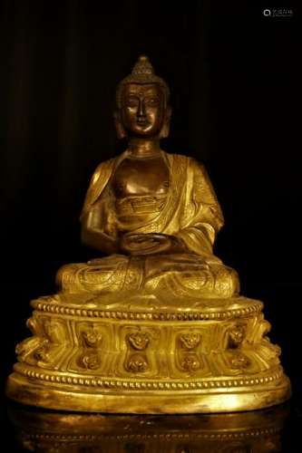 A gilt-bronze sakyamuni