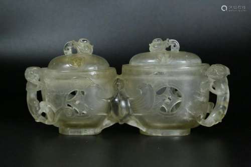 A crystal double jar