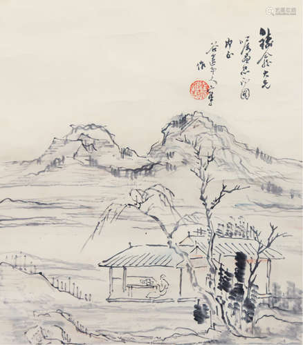 李宝章 山水 纸本镜片