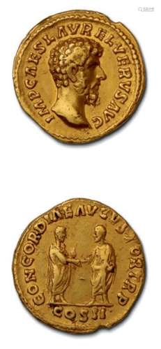 LUCIUS VERUS (161 169) Auréus. 7,19 g. Sa tête nue…