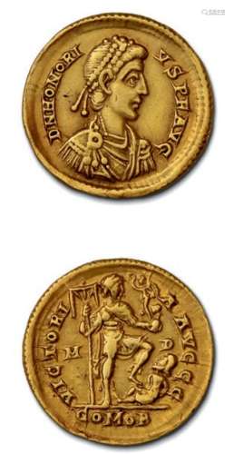 HONORIUS (393 423) Solidus. 4,50 g. Milan (402 403…