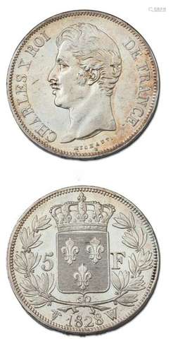 CHARLES X (1824 1830) 5 Francs. 1828. Lille. Quart…