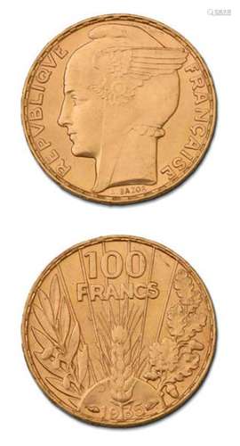 100 francs or, type Bazor. 1935. G. 1148. Splendid…