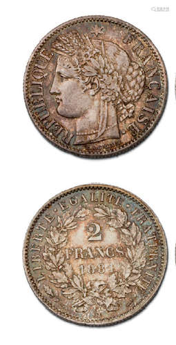 2 francs Cérès. 1881. Paris. 1 franc Cérès. 1872. …