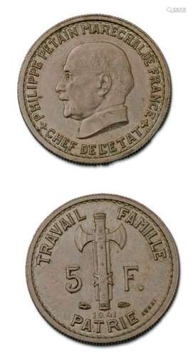 ÉTAT FRANÇAIS (1940 1944) 5 francs Maréchal Pétain…