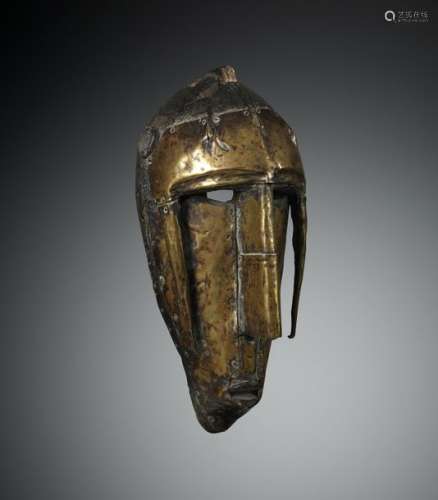 Masque Marka Mali Bois et laiton. H. 31 cm Puissan…