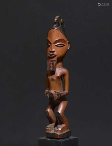 Statuette Teke/ Bembe Congo Bois. H. 24 cm Petit f…