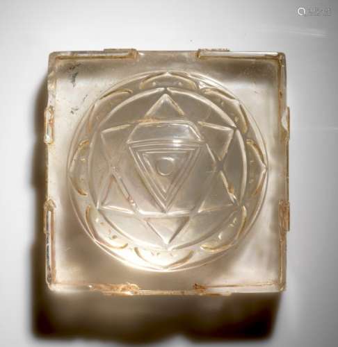Yantra Népal Cristal de roche. 11 x 11 x 7 cm Yant…