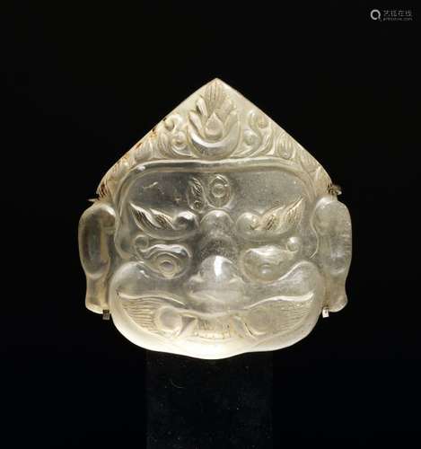 Masque de Bhaïrava Népal Cristal de roche. 7 cm Pr…