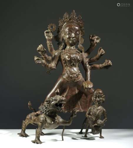 Durga Mahisasuramardini Népal. C 19° siècle. Allia…