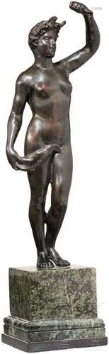 Bronzeskulptur der stehenden Venus im Bade, Frankreich, 18./19. Jhdt.Vollplastische, stehende