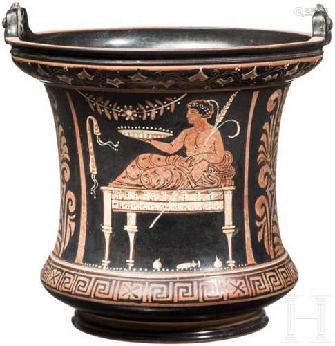 Hochwertige Imitation eines Kraters mit rotfiguriger SymposionszeneRotfiguriger Krater mit zwei