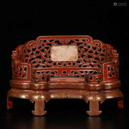 A Chinese Iron-Red Glazed Porcelain Decoration