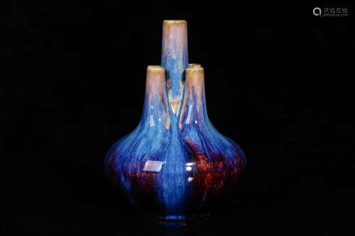 A Chinese Flambe Glazed Porcelain Vase