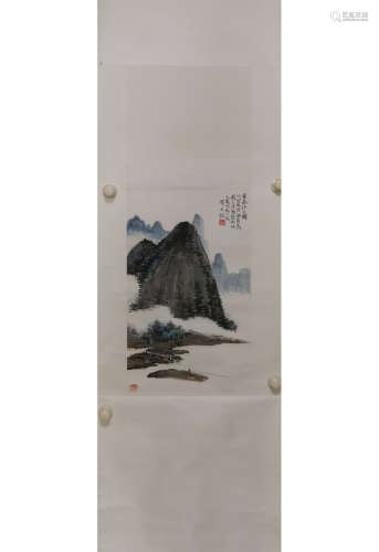 A Chinese Painting, He Tianjian Mark