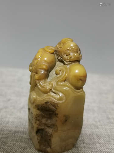 A Chinese Carved Blood Stone Seal