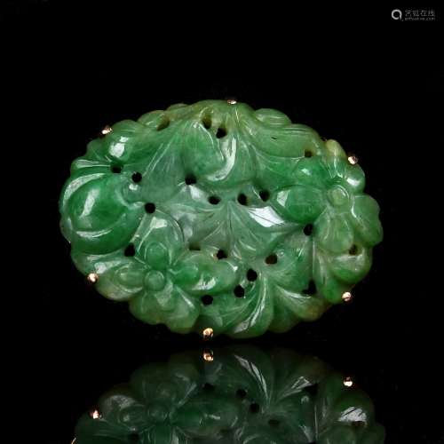 A Chinese Carved Jadeite Pendant