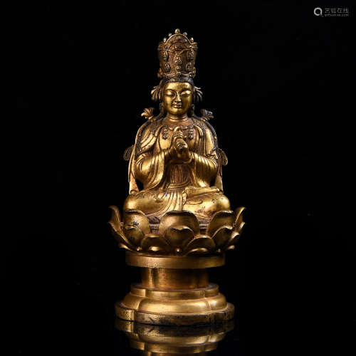 A Chinese Gilt Bronze Figure of Buddha