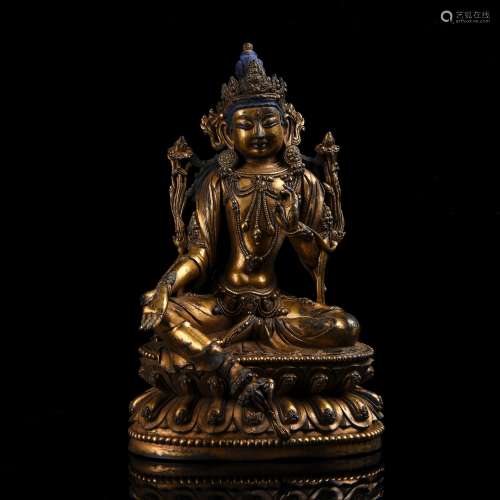 A Chinese Gilt Bronze Figure of Buddha