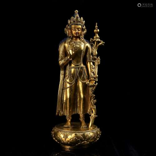 A Chinese Gilt Bronze Figure of Buddha