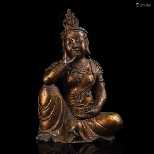 A Chinese Gilt Bronze Figure of Buddha