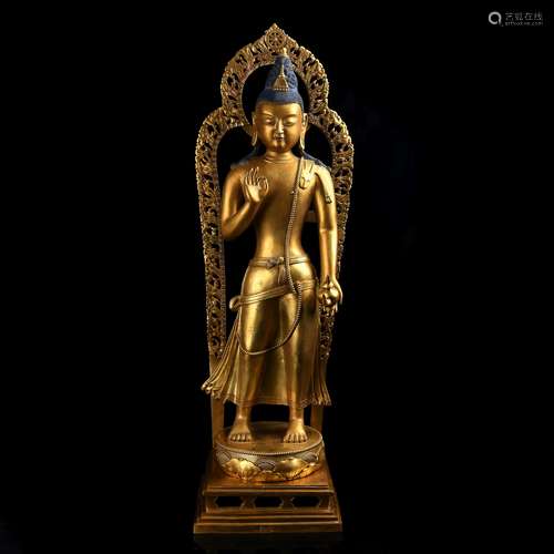 A Chinese Gilt Bronze Figure of Buddha