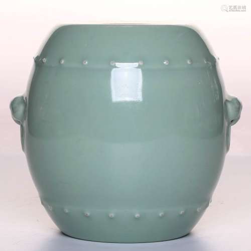 A Chinese Celadon Glazed Porcelain Stool