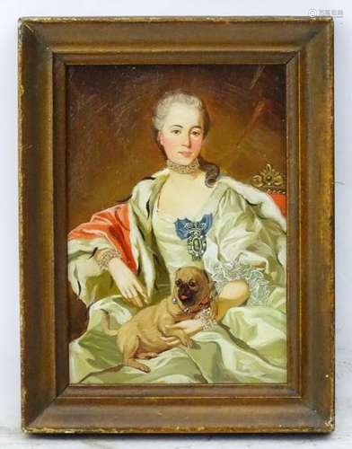 After Louis M Van Loo, Oil on card, XX,  Portrait of a