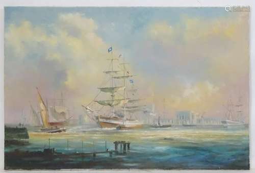 Wheeler, XX, Marine School, Oil on canvas, Shipping on