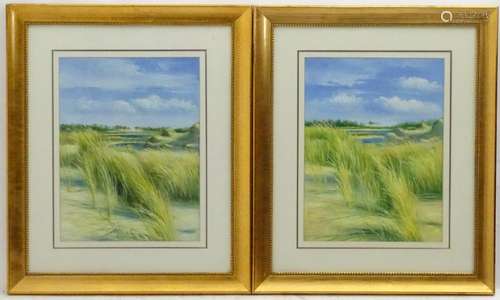 A pair of late XX, Oil on canvas boards, Grasses