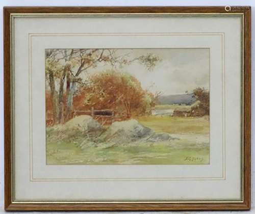 I G Sykes, mid XX, Watercolour,  Country landscape with