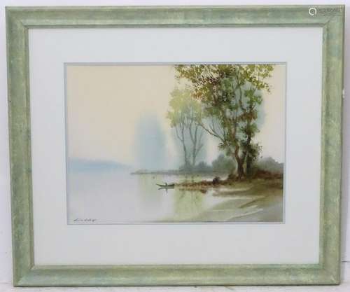 Leslie Lake, (19)89, Watercolour, Atmospheric figure