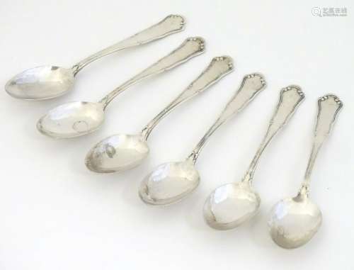 A set of 6 Continental .800 silver teaspoons Approx 4