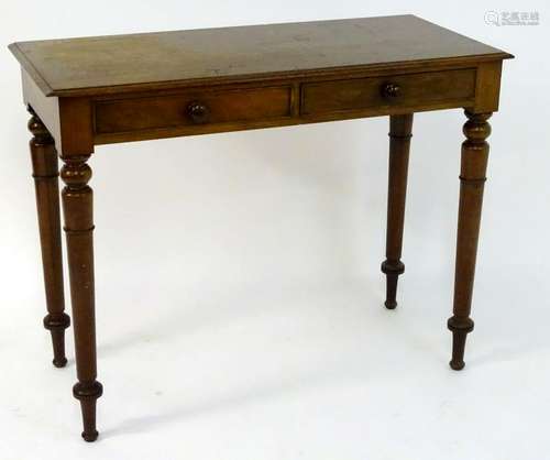 A late 19thC mahogany side table with a rectangular