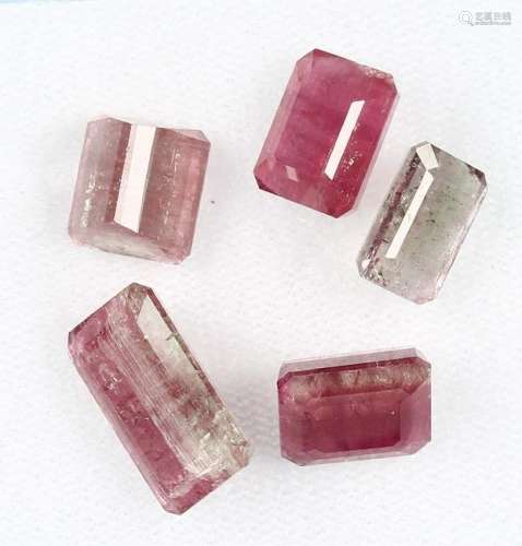 Lot loose bevelled tourmalines