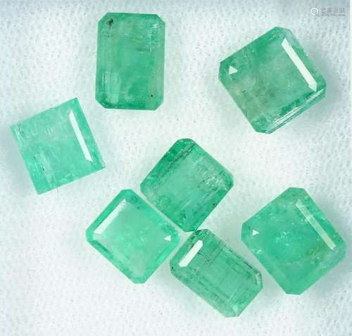 Lot 7 loose bevelled emeralds