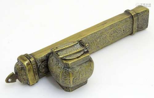 A brass Ottoman presentation scribe